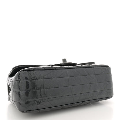 Chanel Patent Metallic Crumpled Calfskin Chevron Quilted Mini Rectangular Flap So Black 4 of 10