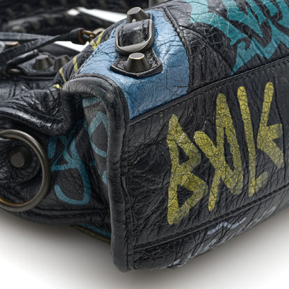 Balenciaga Agneau Arena Graffiti All Over Classic Hardware Mini City Black Multicolor 9 of 10