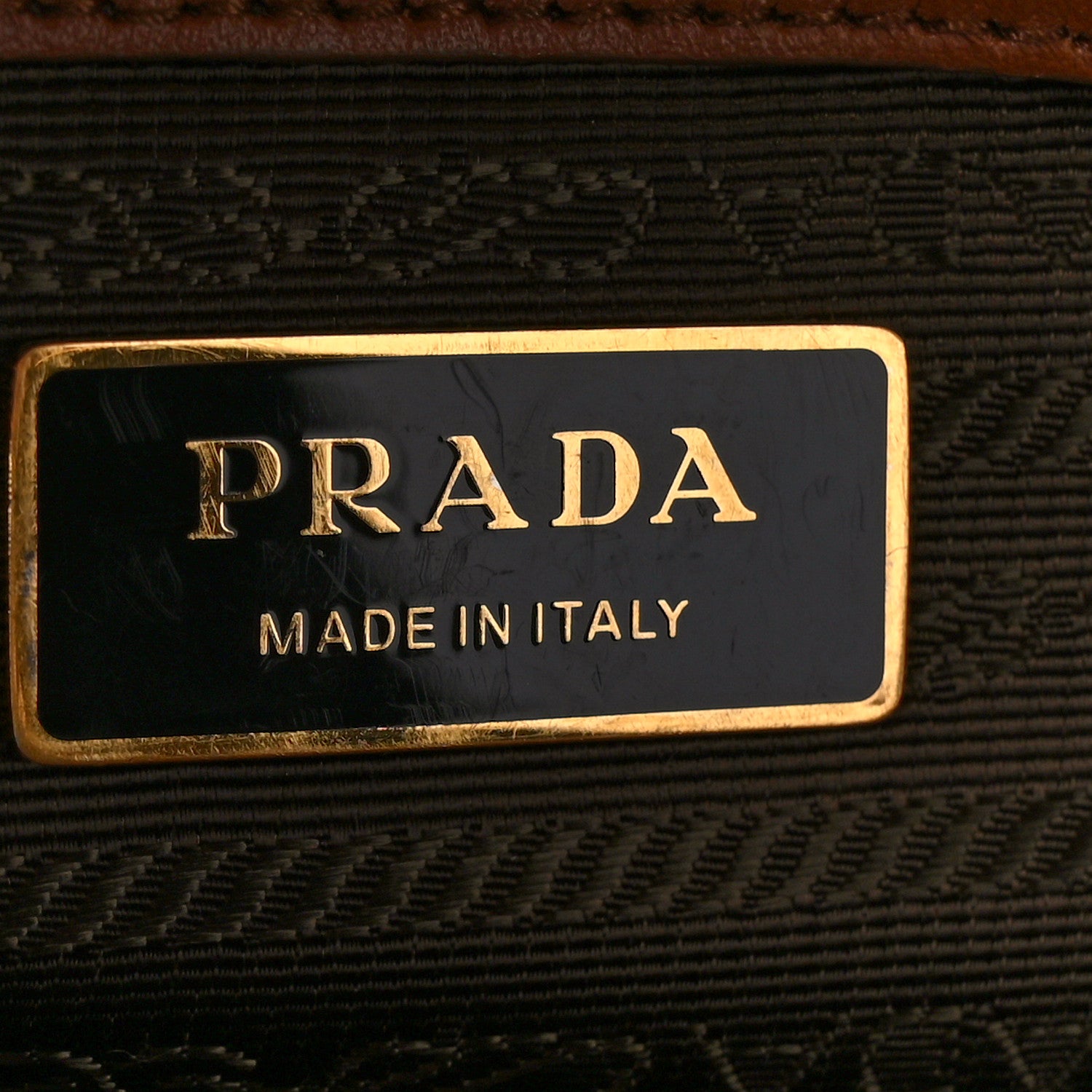 Prada Jacquard Saffiano Triangolo Symbole Embroidered Large Tote Tobacco Talco 7 of 12