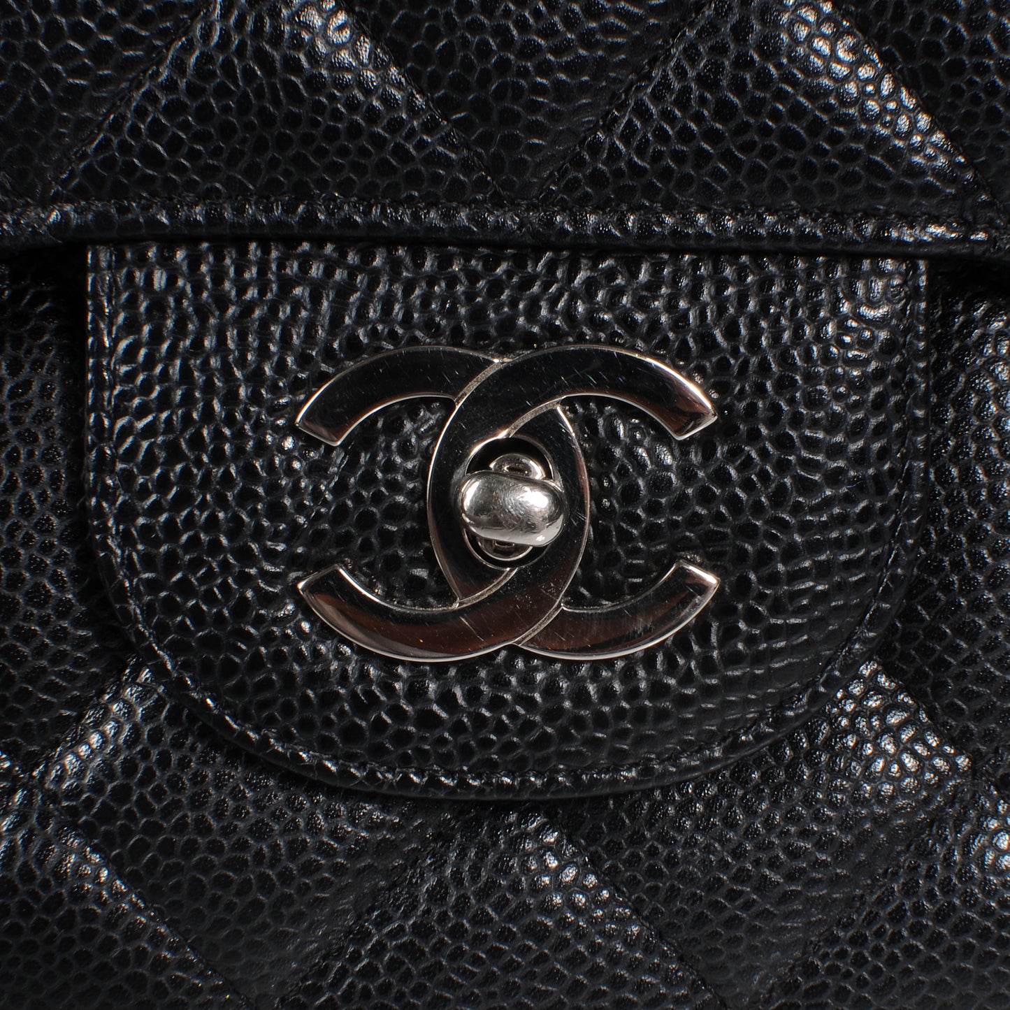Caviar Jumbo Single Flap Black