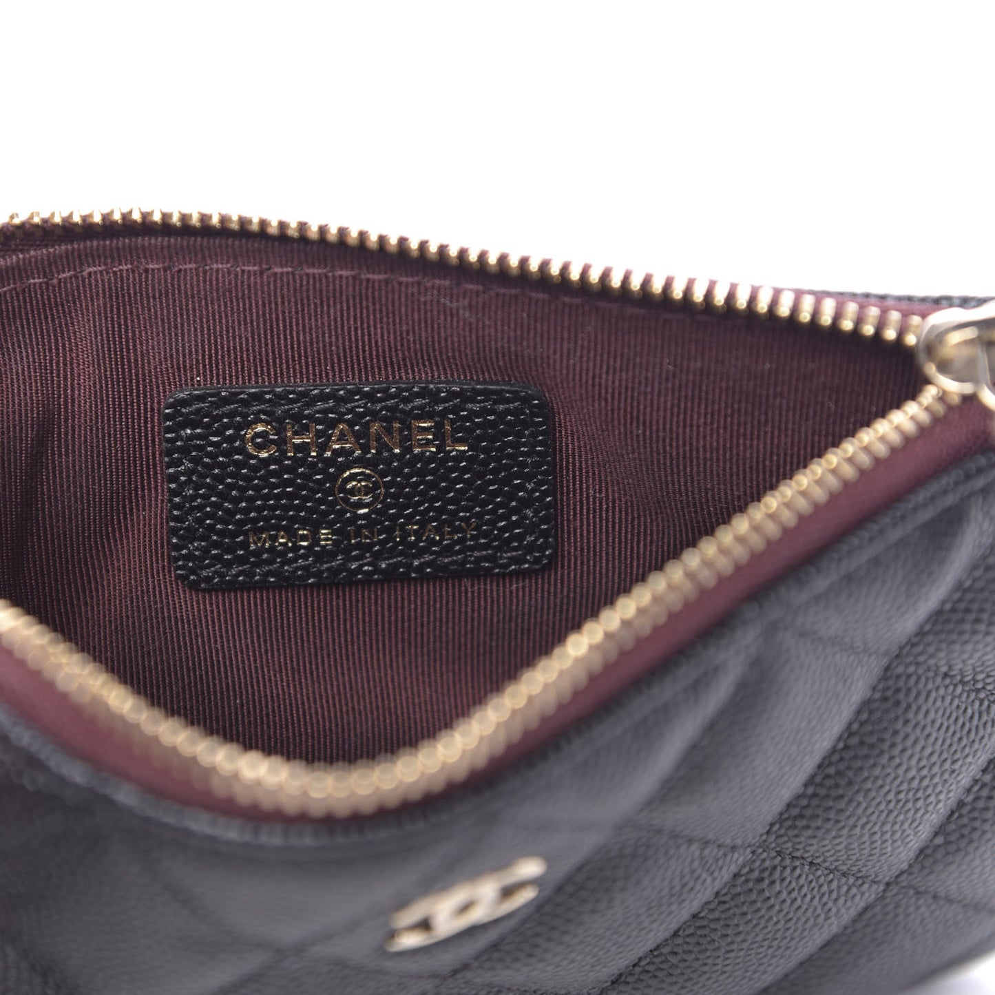 Caviar Quilted Small Cosmetic Case Black