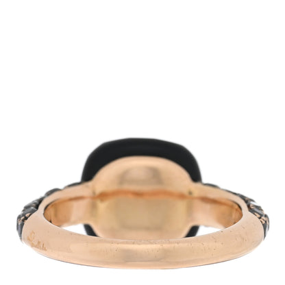 Pomellato 18K Rose Gold Black Onyx Black Diamond Capri Ring 52 6 3 of 4