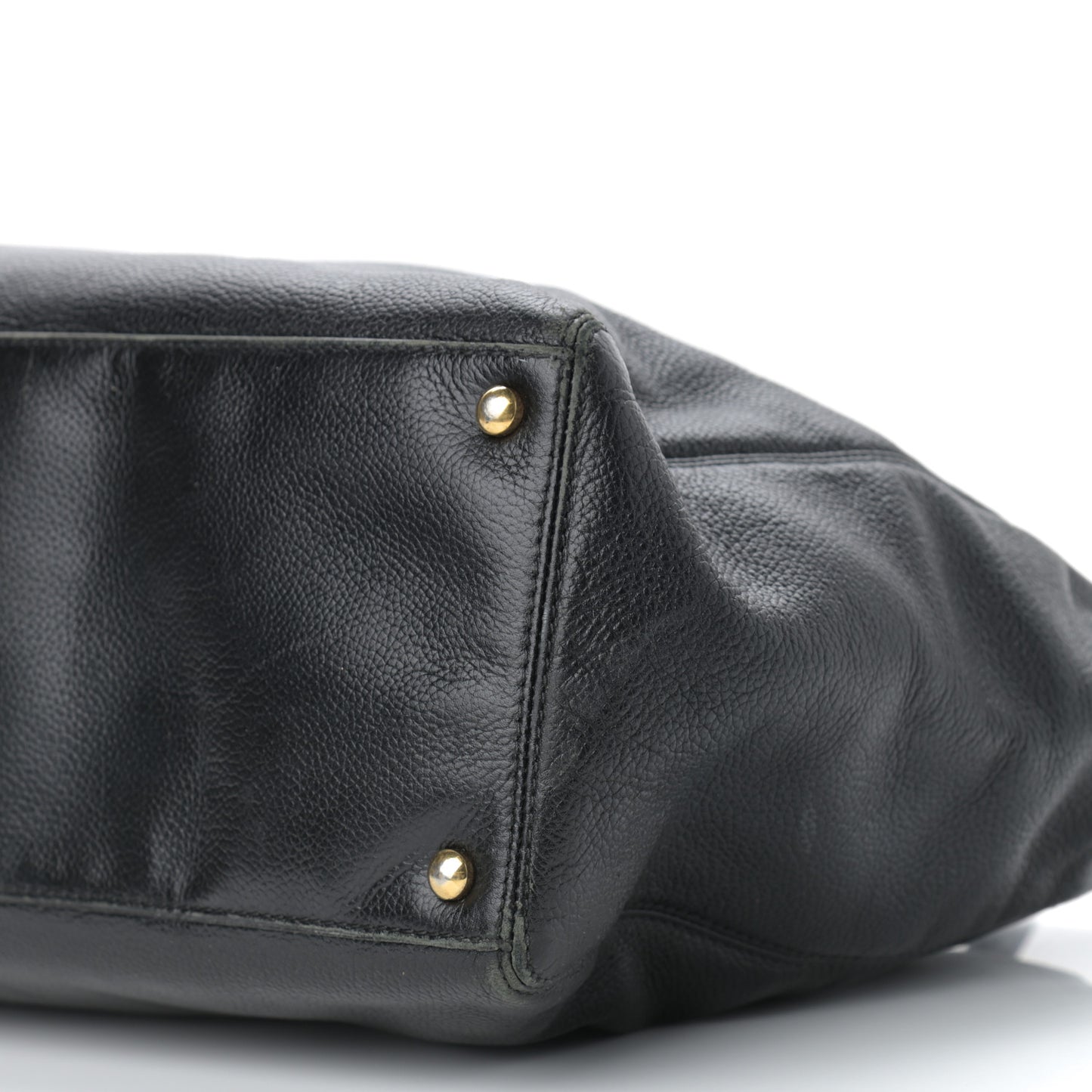 Calfskin Cerf Executive Shopper Tote Black