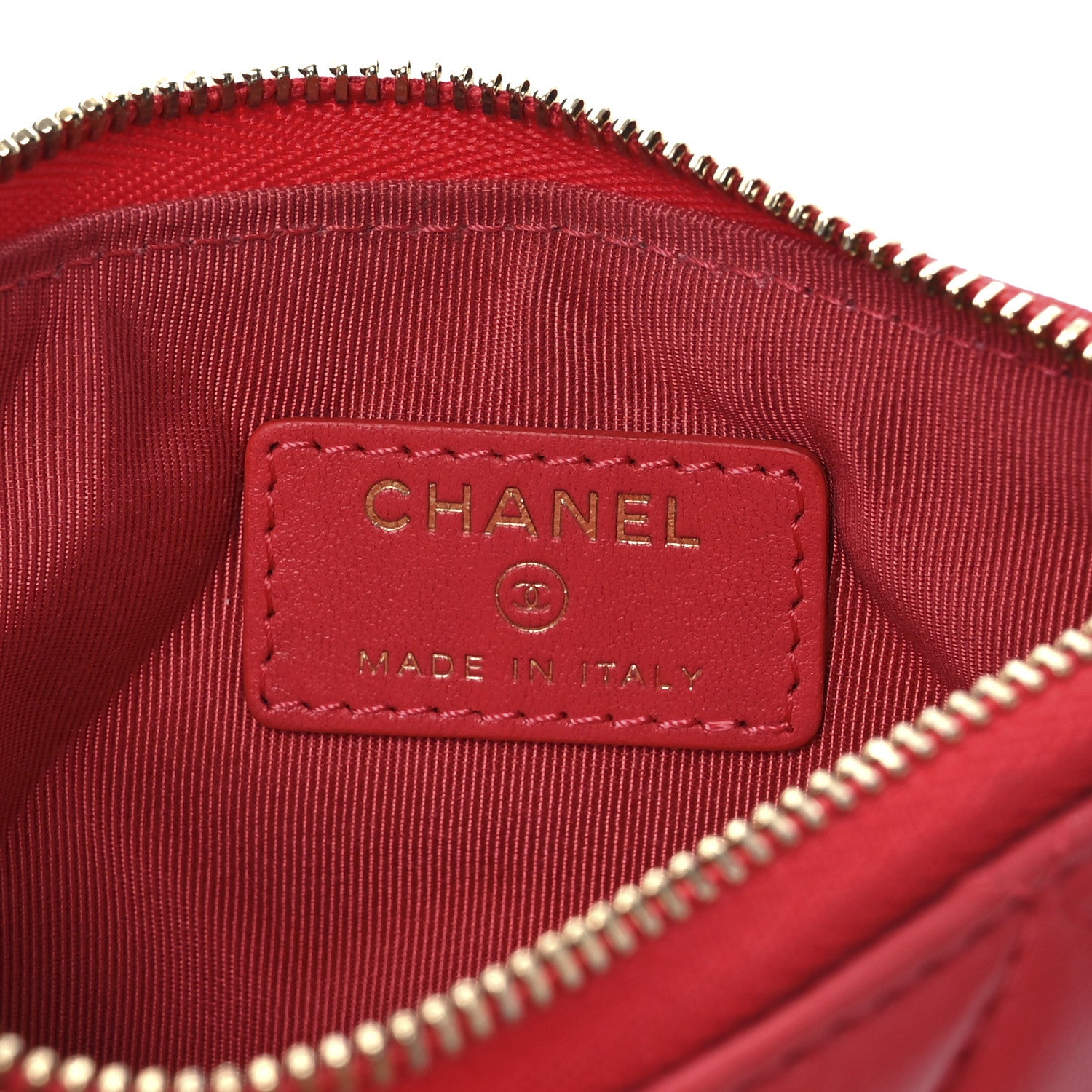 Chanel Lambskin Quilted Small Cosmetic Case Red 6 of 9