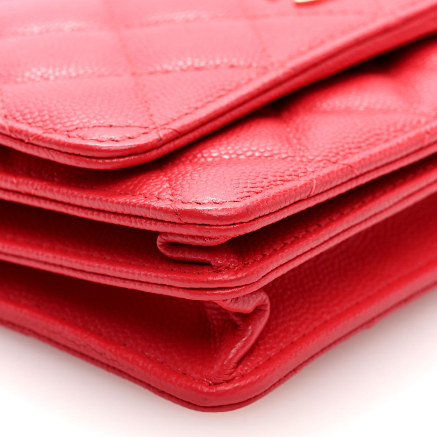 Chanel Caviar Quilted Mini Wallet On Chain WOC Red 9 of 10