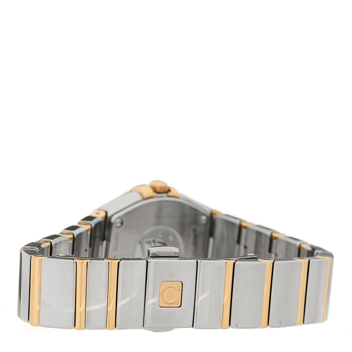 Stainless Steel 18K Yellow Gold Diamond Mother of Pearl 24mm Constellation Quartz Watch 123.20.24.60.55.003