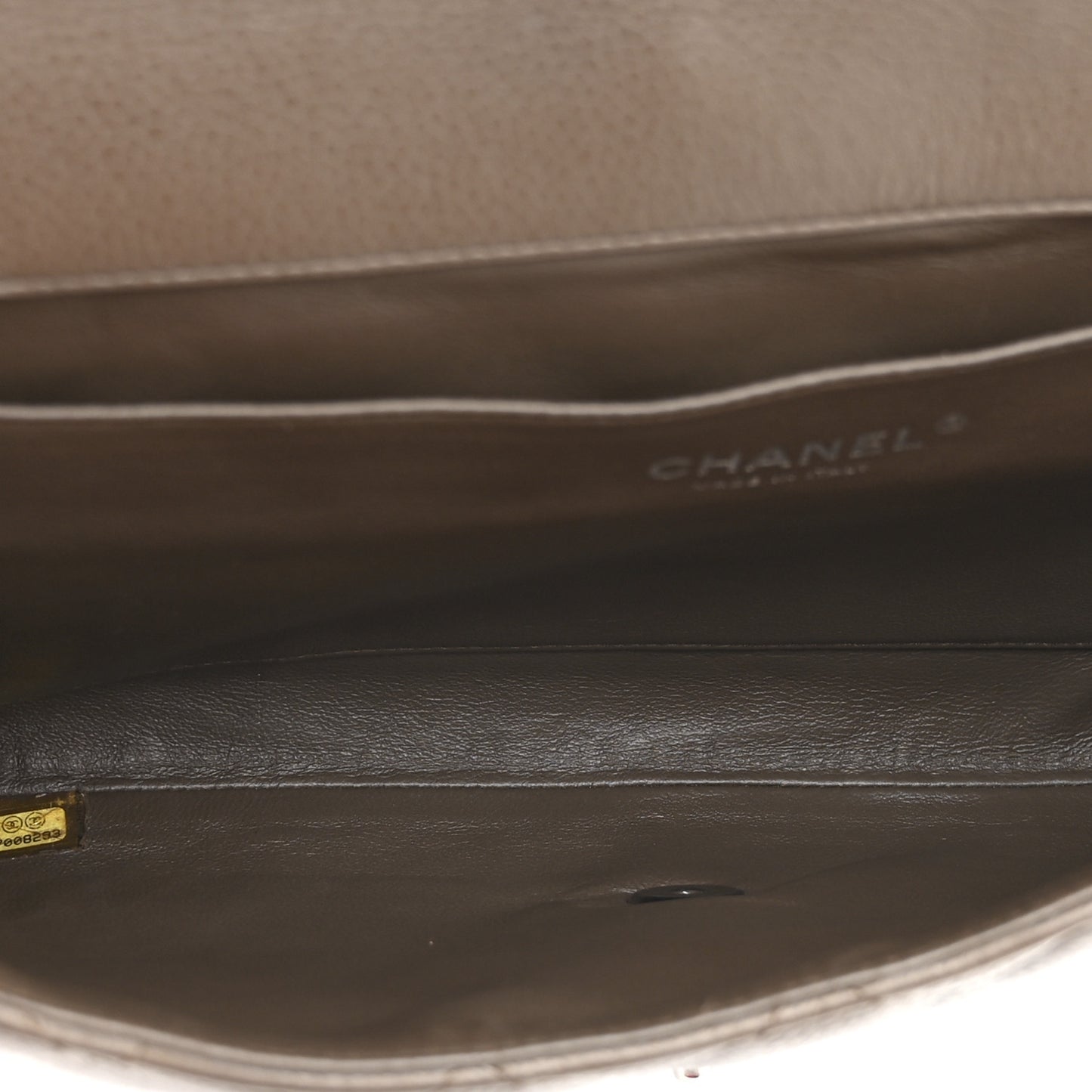 Caviar Quilted Clutch With Chain Flap Brown