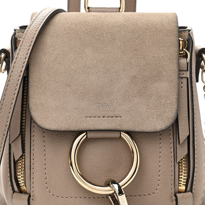 Chloe Suede Calfskin Mini Faye Backpack Motty Grey 8 of 11