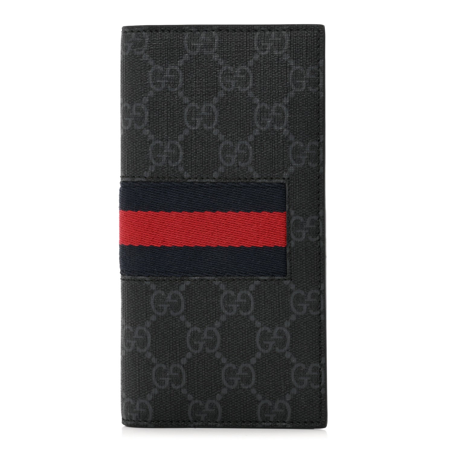 Gucci Guccissima Signature Web New Web Long Wallet Black 1 of 8