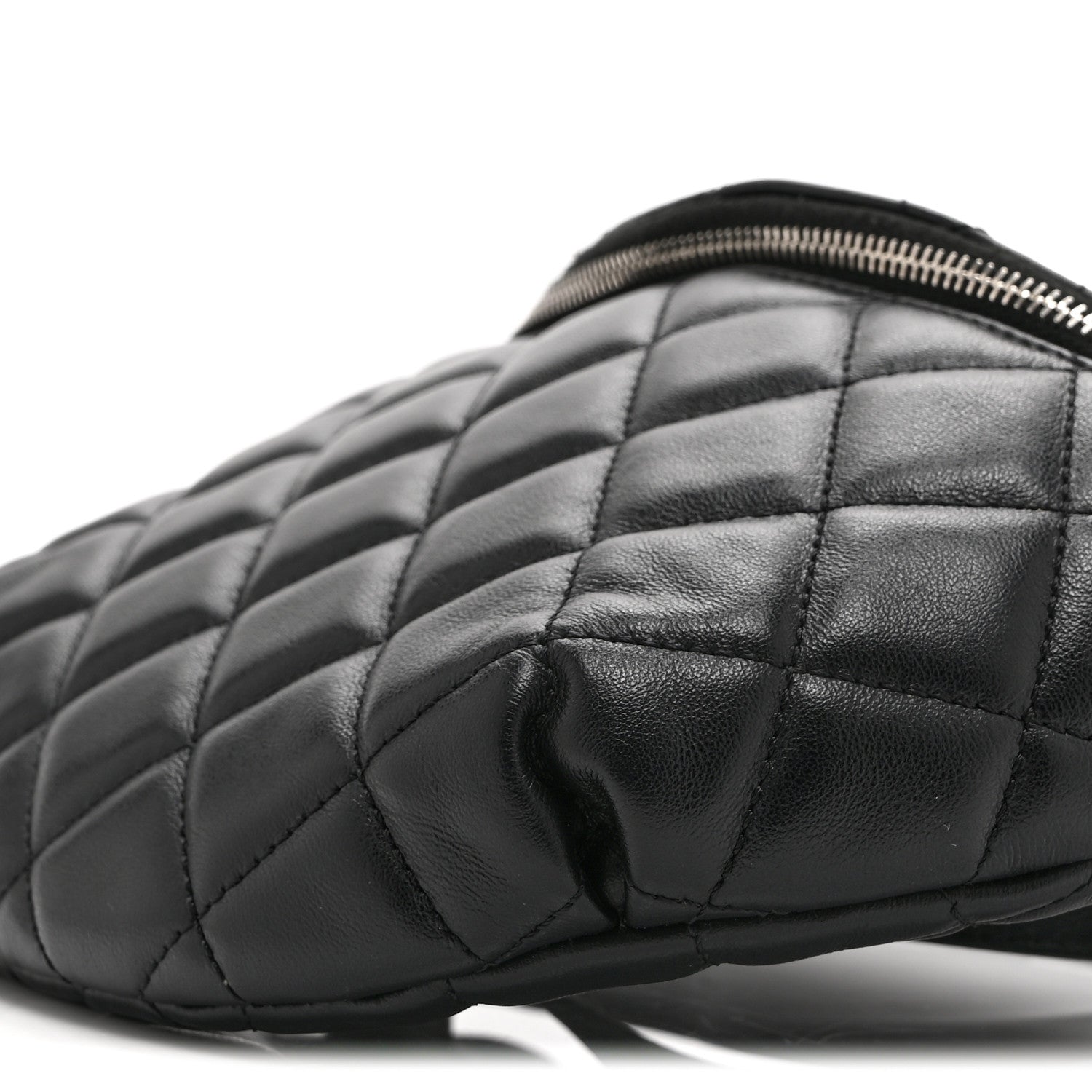 Chanel Calfskin Quilted Uniform Waist Belt Bag Black 10 of 10
