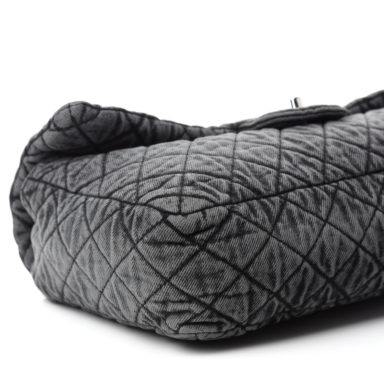 Chanel Denim Quilted Denimpression Flap Grey Black 7 of 12