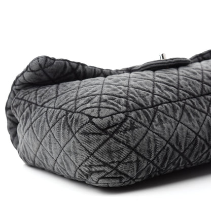 Chanel Denim Quilted Denimpression Flap Grey Black 7 of 12
