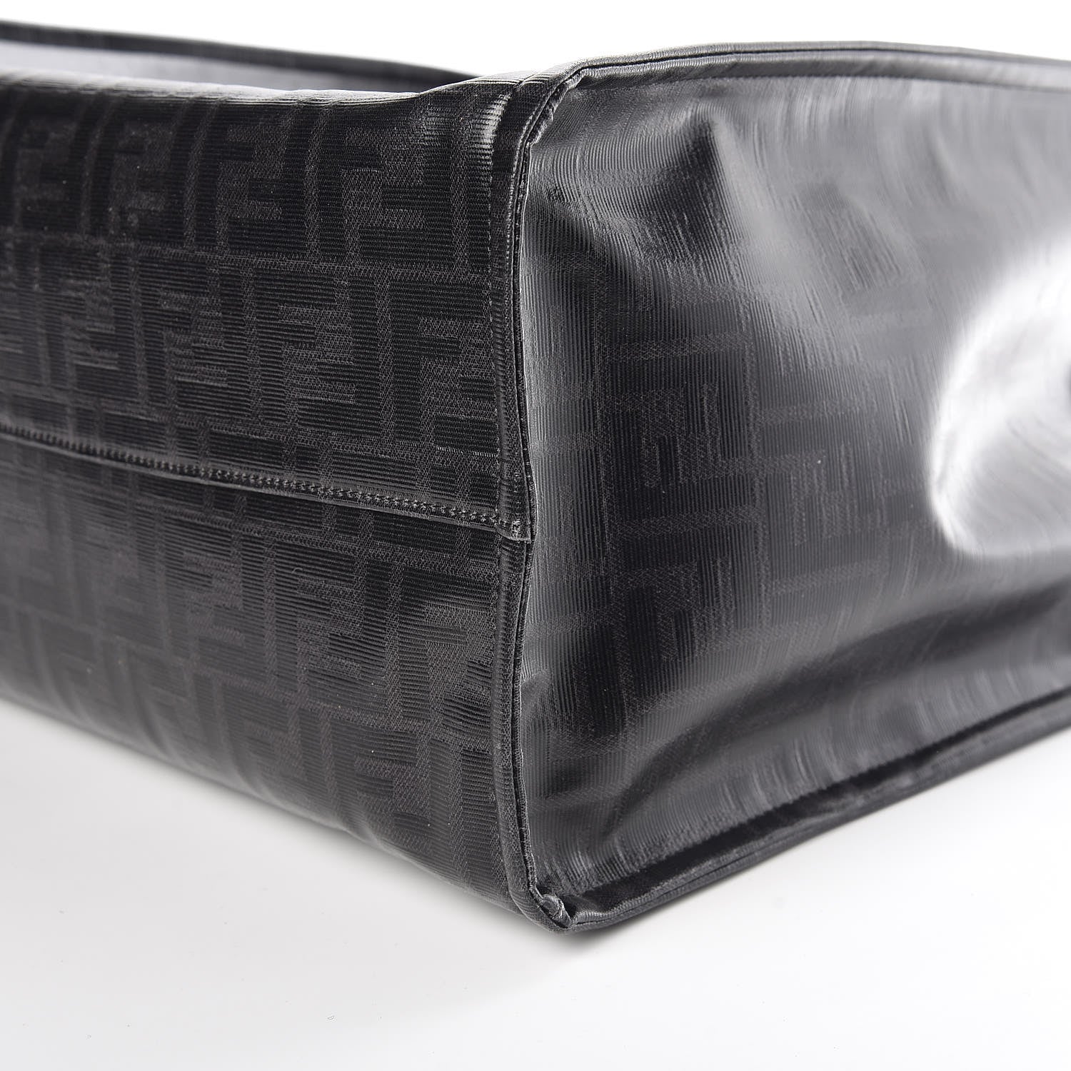 Fendi X FILA Glazed Fabric FF 1974 Mania Shopping Tote Bag Black White 9 of 9