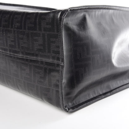 Fendi X FILA Glazed Fabric FF 1974 Mania Shopping Tote Bag Black White 9 of 9