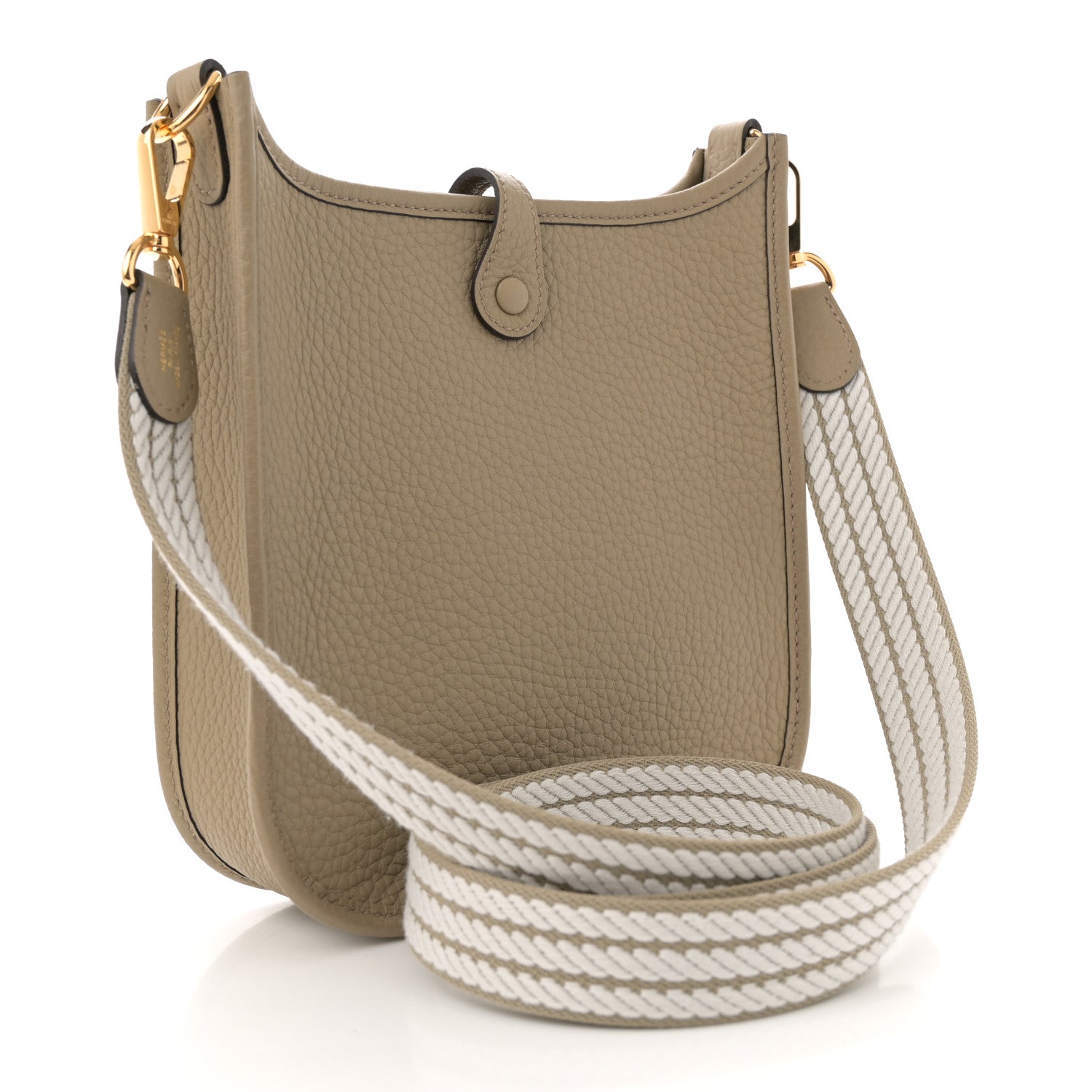 Hermes Taurillon Clemence Evelyne Sangle Cordage TPM Beige Marfa 3 of 11