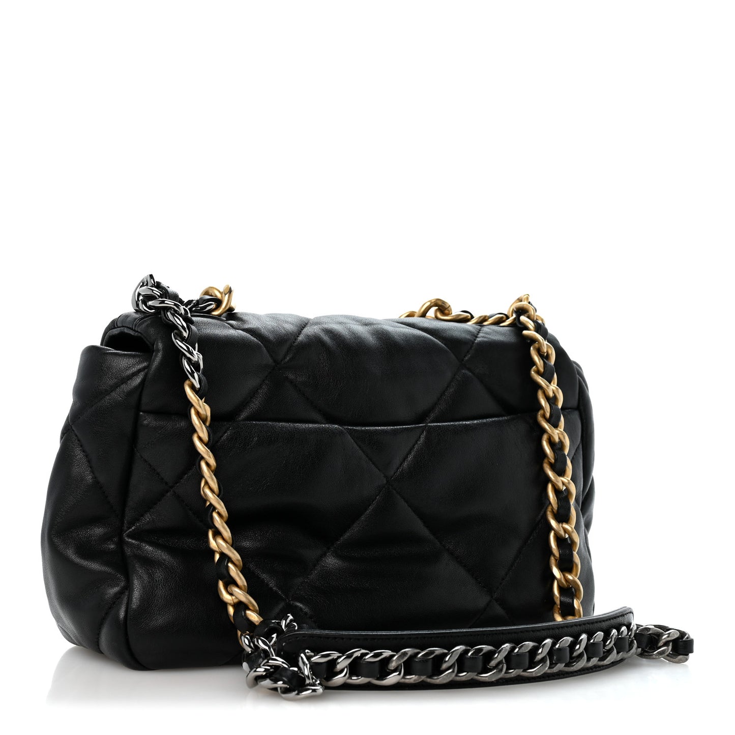 Lambskin Quilted Medium Chanel 19 Flap Black