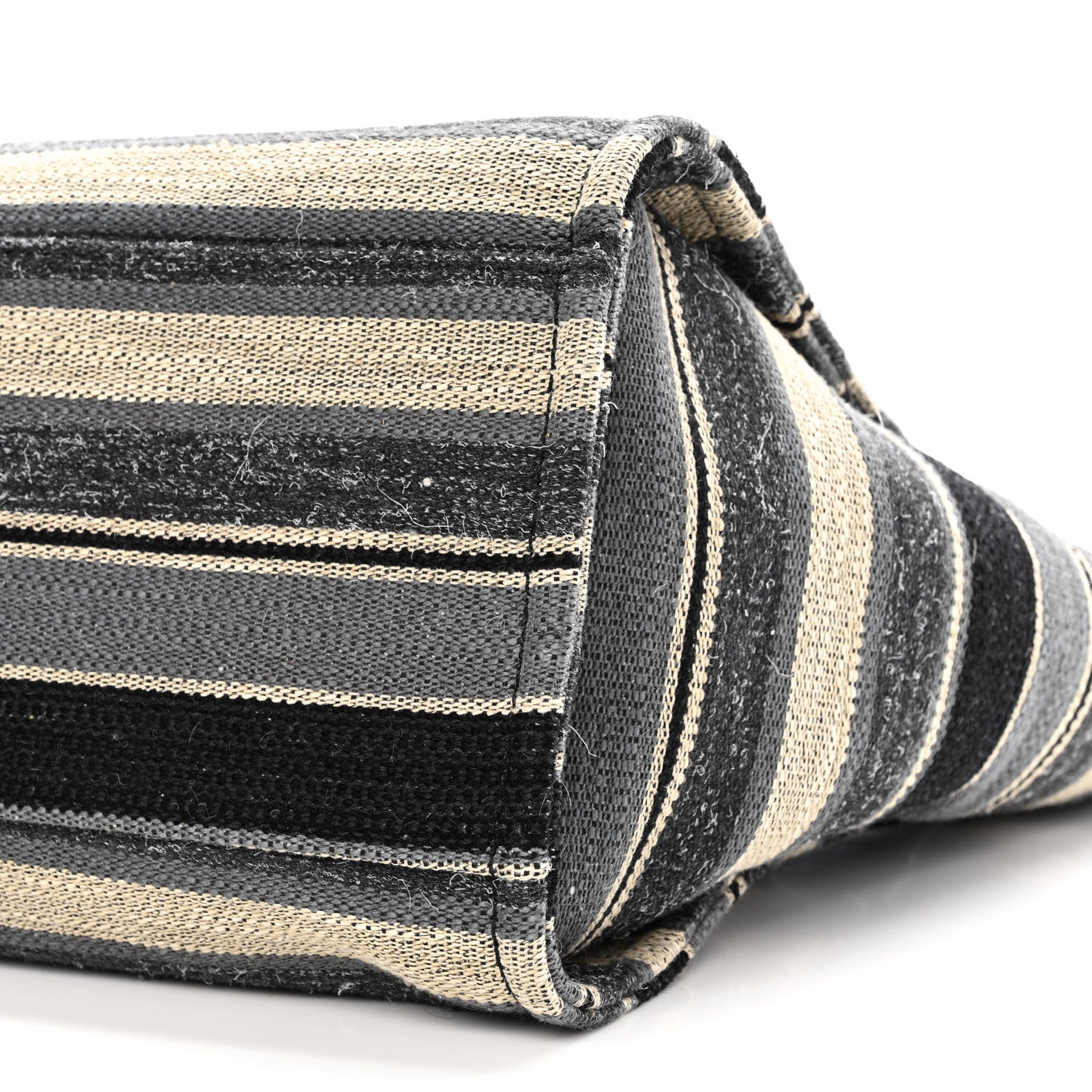Chanel Striped Canvas Medium Deauville Tote Black 9 of 9