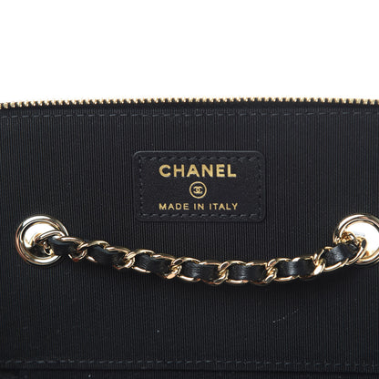 Chanel Lambskin Camellia Embossed Small Vanity Case With Chain Black 6 of 12