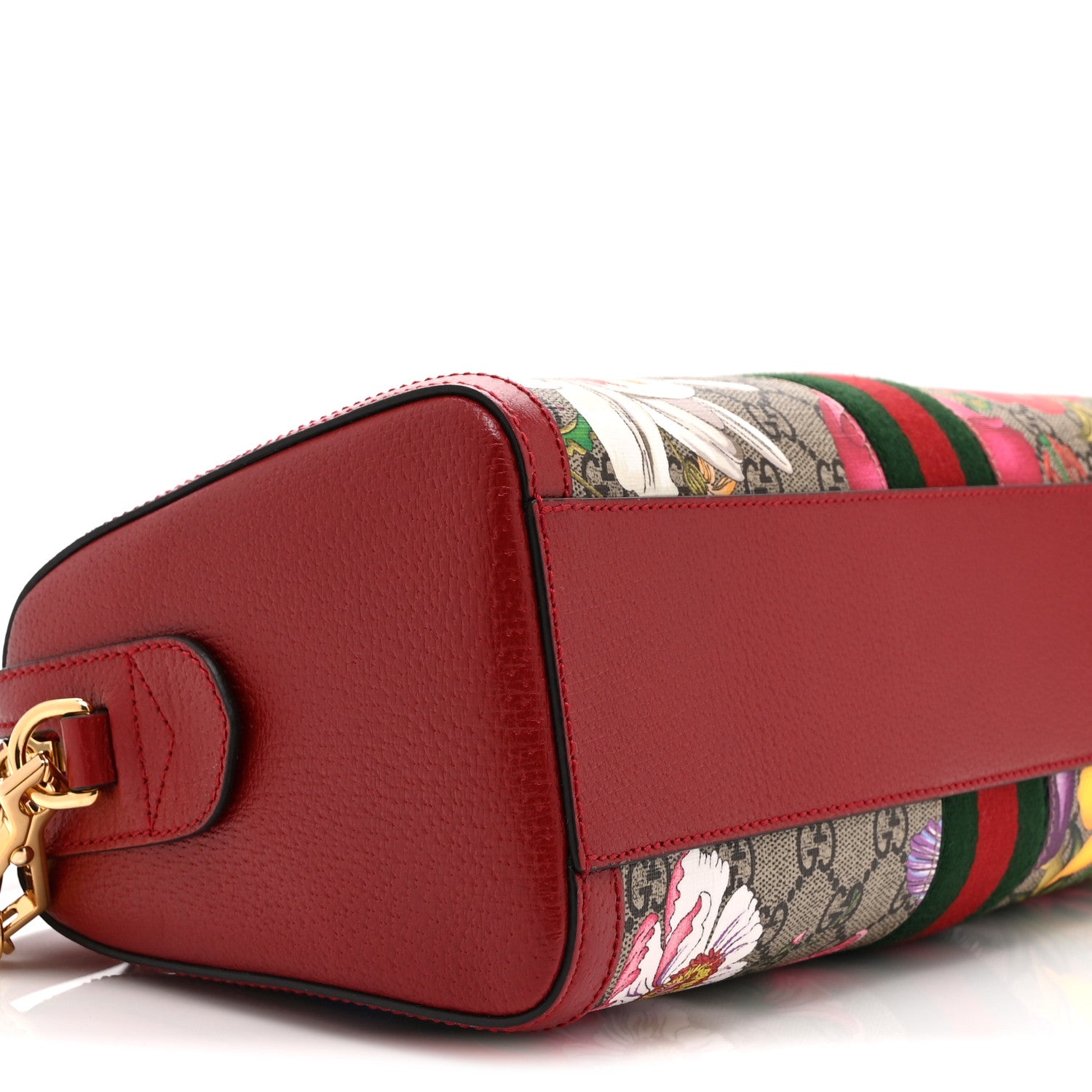 Gucci GG Supreme Monogram Flora Web Medium Ophidia Boston Red 10 of 12