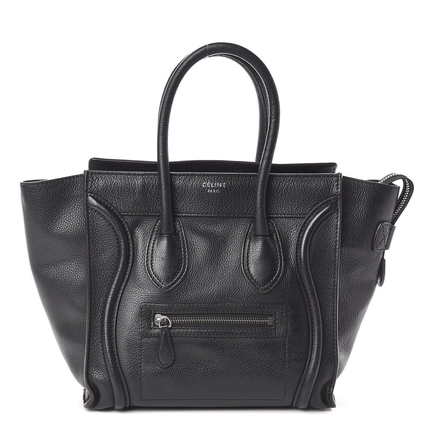 Drummed Calfskin Micro Luggage Black