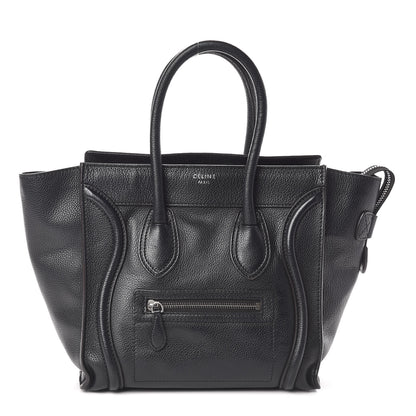 Celine Drummed Calfskin Micro Luggage Black 1 of 9