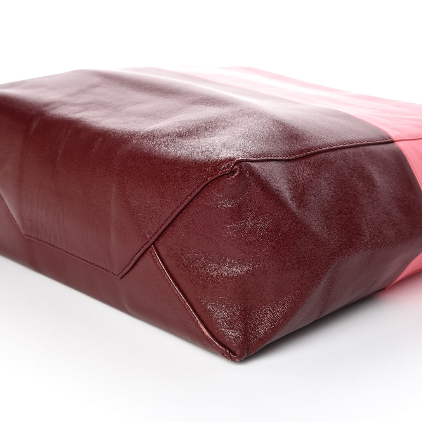 Smooth Lambskin Vertical Bi-Cabas Pink Rust