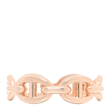 Hermes 18K Rose Gold PM Chaine d'Ancre Enchainee Ring 53 6.5 1 of 4