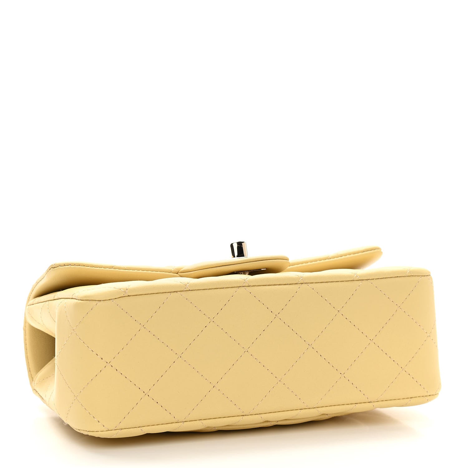 Chanel Lambskin Quilted Mini Top Handle Rectangular Flap Yellow 4 of 11