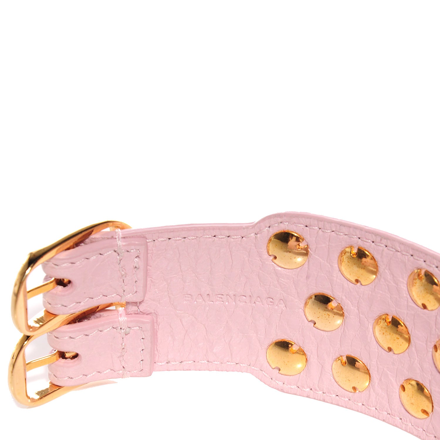 Balenciaga Agneau Arena Three Row Giant Gold Bracelet Rose Poudre 6 of 6