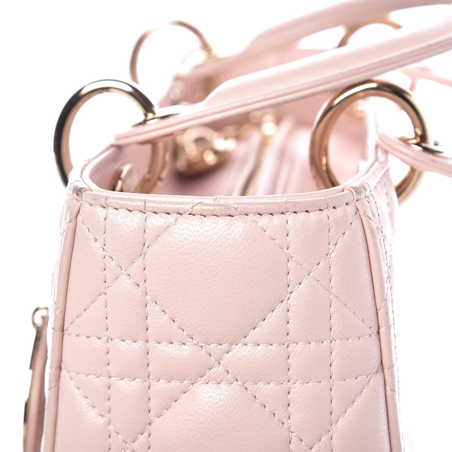 Christian Dior Lambskin Cannage Medium Lady Dior Light Pink 8 of 16
