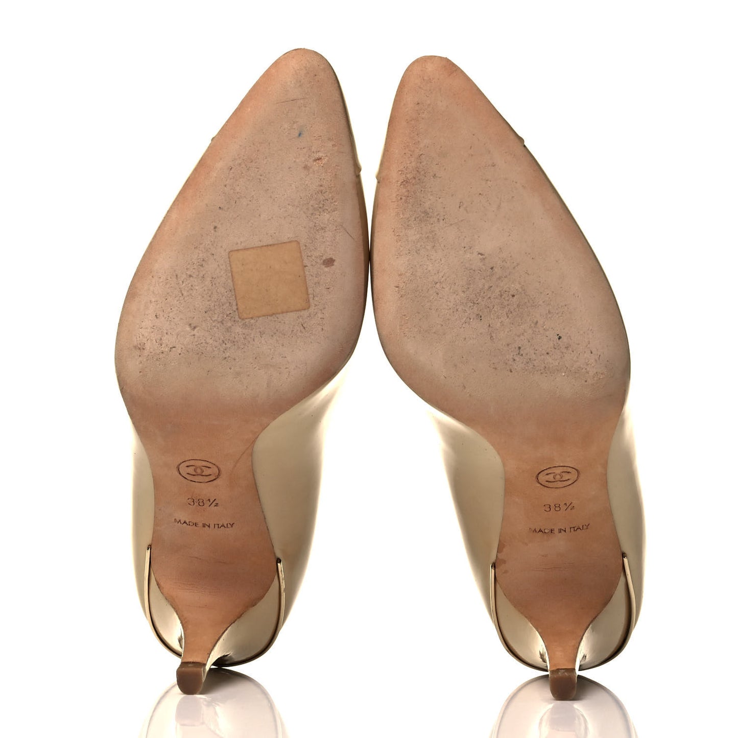 Metallic Patent Cap Toe CC Pumps 38.5 Gold