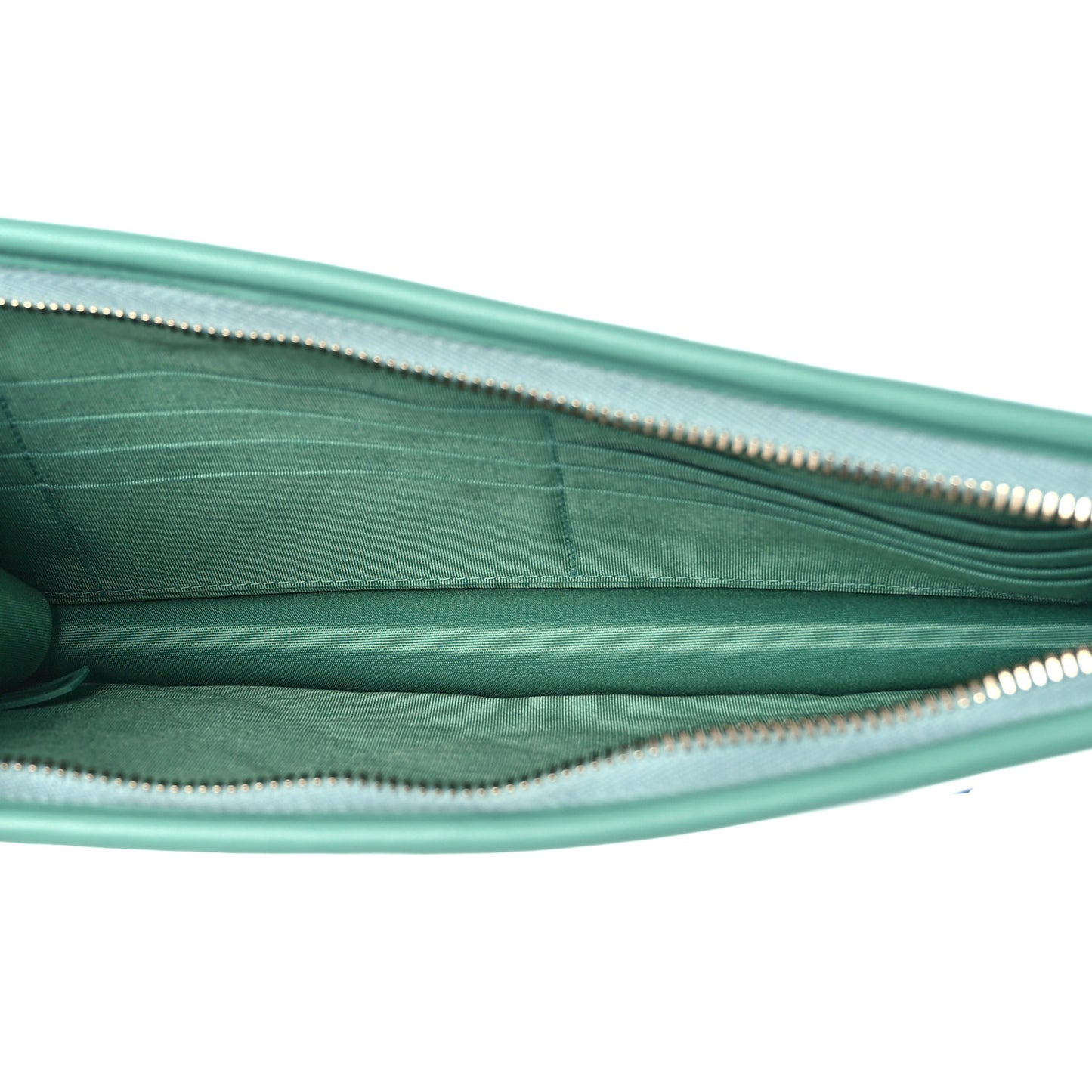 Tweed Lambskin PVC Quilted Wristlet Pouch Green