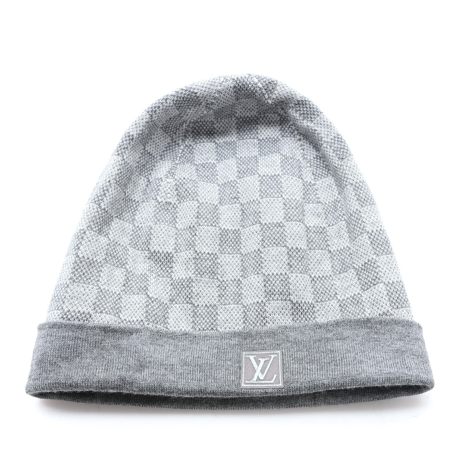 Louis Vuitton ビーニー グレー Louis Vuitton Wool Bonnet Petit Damier Beanie Hat Grey 1772288