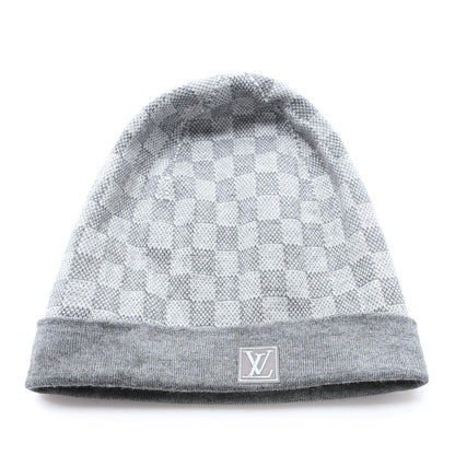 Louis Vuitton Wool Bonnet Petit Damier Beanie Hat Grey 1 of 5