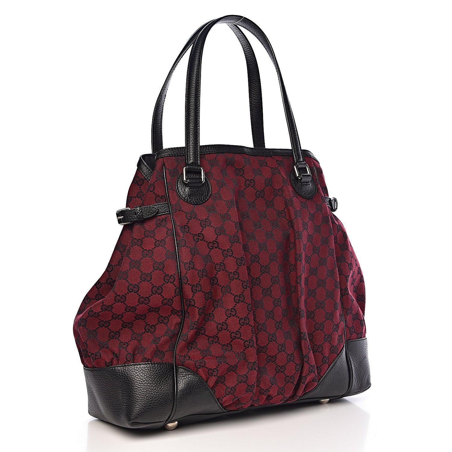 Gucci Monogram Full Moon Tote Red Black 3 of 11