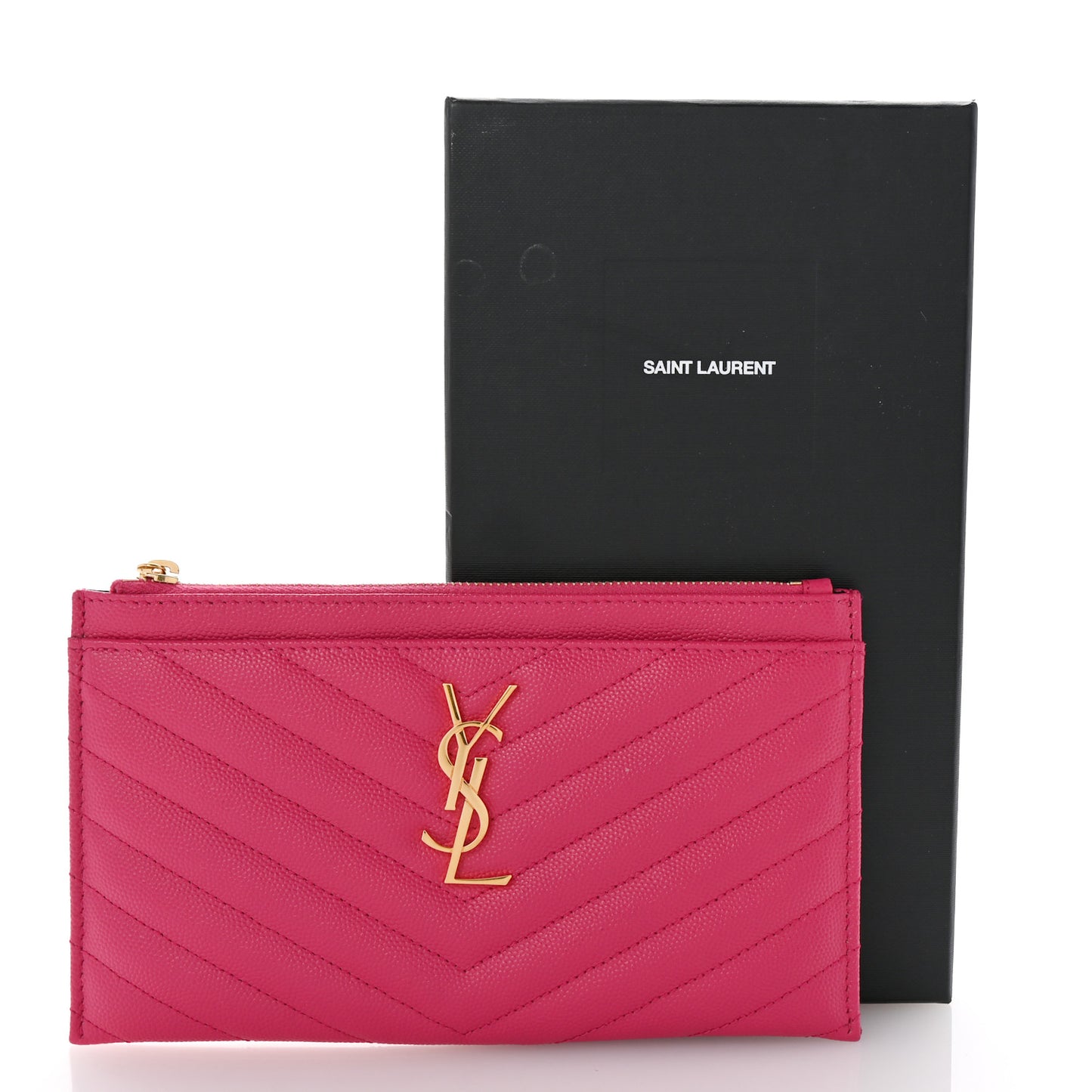 Grain De Poudre Chevron Monogram Bill Pouch Fresh Fuxia