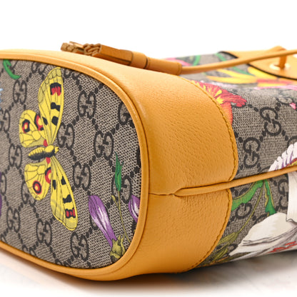 Gucci GG Supreme Monogram Flora Small Ophidia Bucket Bag Beige Multicolor Crop 11 of 11