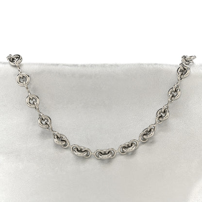 Loewe Metallic Moire Calfskin Mini Chain Flamenco Knot Silver 8 of 12