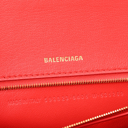 Balenciaga Shiny Box Calfskin Medium Hourglass Top Handle Bag Bright Red 6 of 14