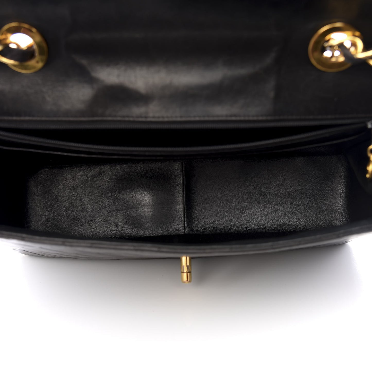 Lambskin Quilted XL Jumbo Single Flap Black