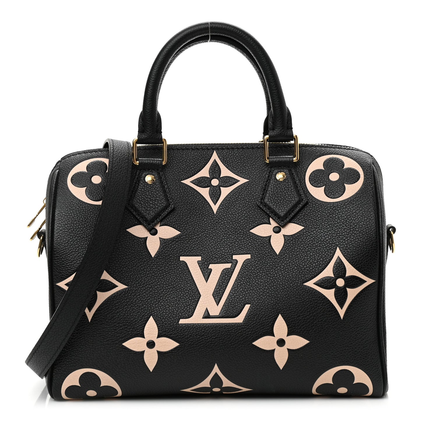 Empreinte Monogram Giant Speedy Bandouliere 25 Black Beige