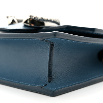 Jimmy Choo Smooth Calfskin Mini Paris Crossbody Butterfly Blue Silver 10 of 11