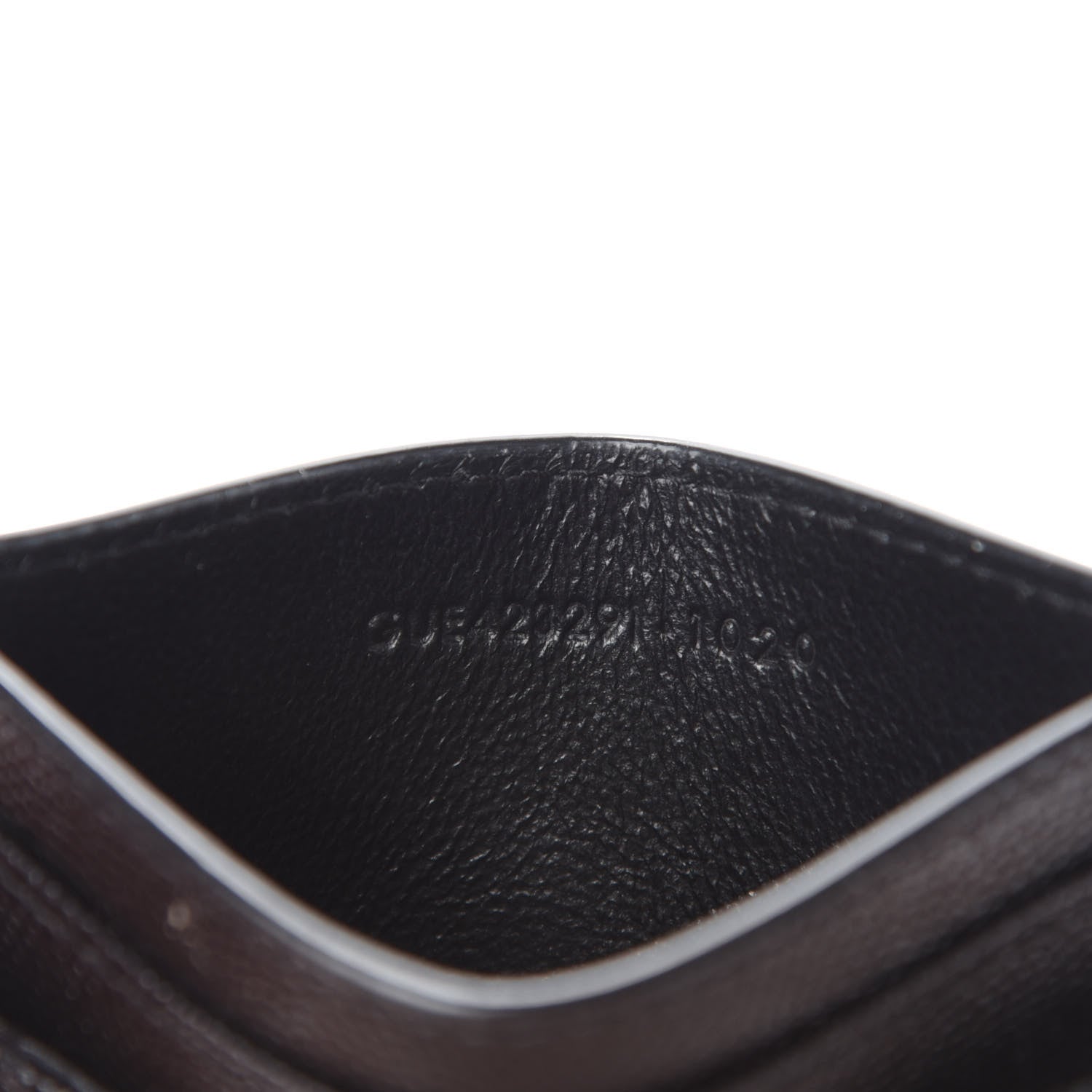 Saint Laurent Grain De Poudre Matelasse Chevron Monogram Credit Card Case Black 7 of 8