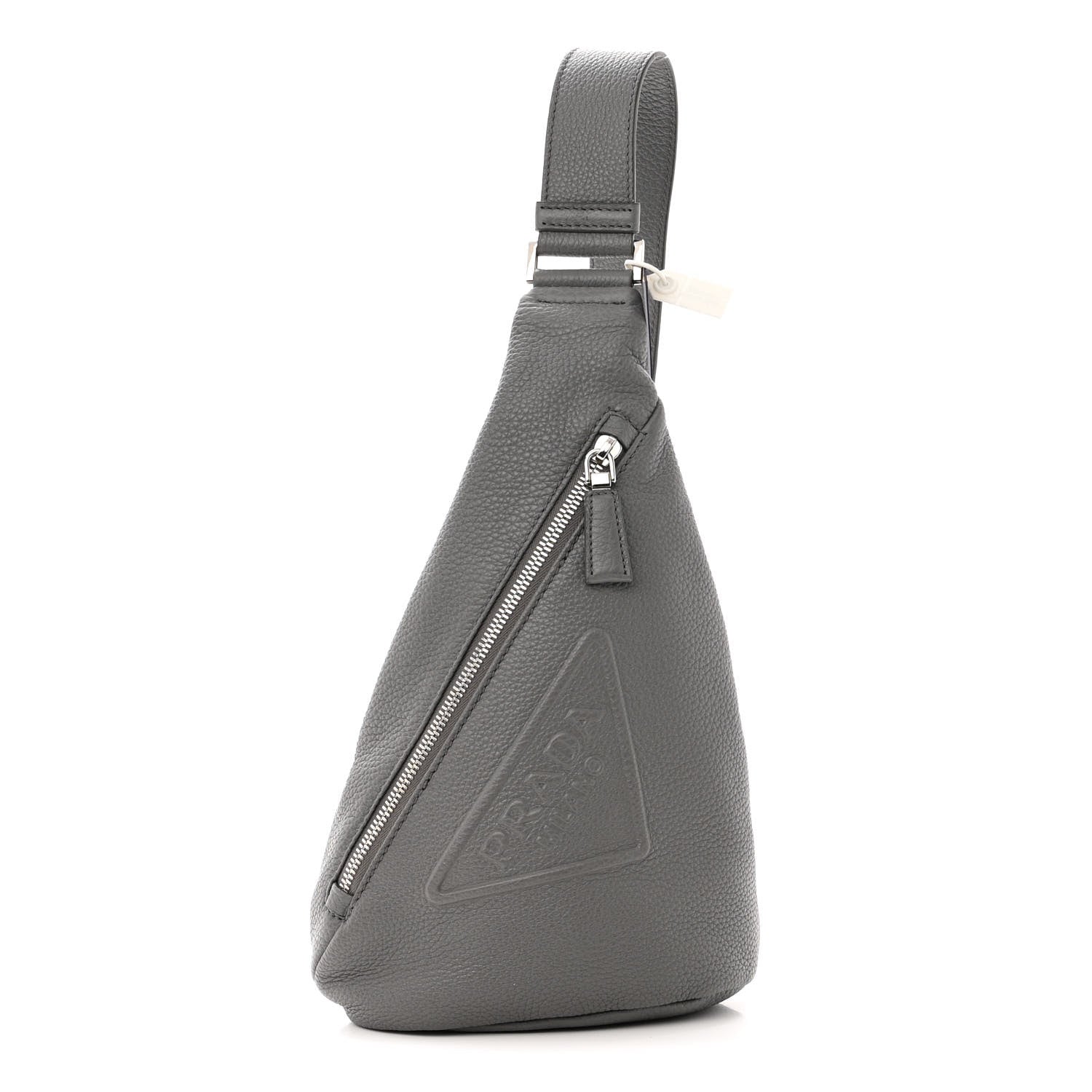 Prada Vitello Daino Logo Embossed Cross Sling Backpack Marmo 1 of 10