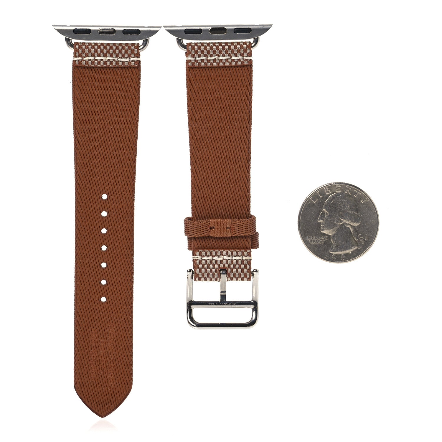 Hermes Toile H Apple Watch Single Tour Band 42mm Gold Ecru 1710478