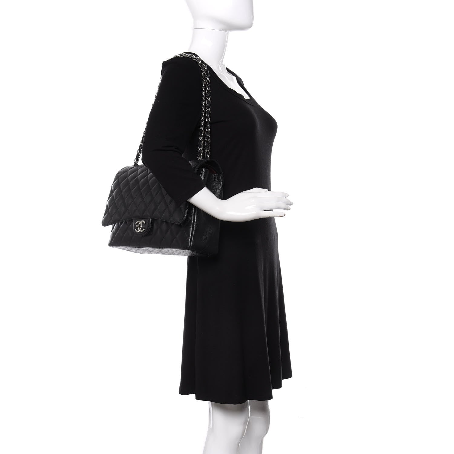 Chanel Caviar Quilted Maxi Double Flap Black 2 of 9
