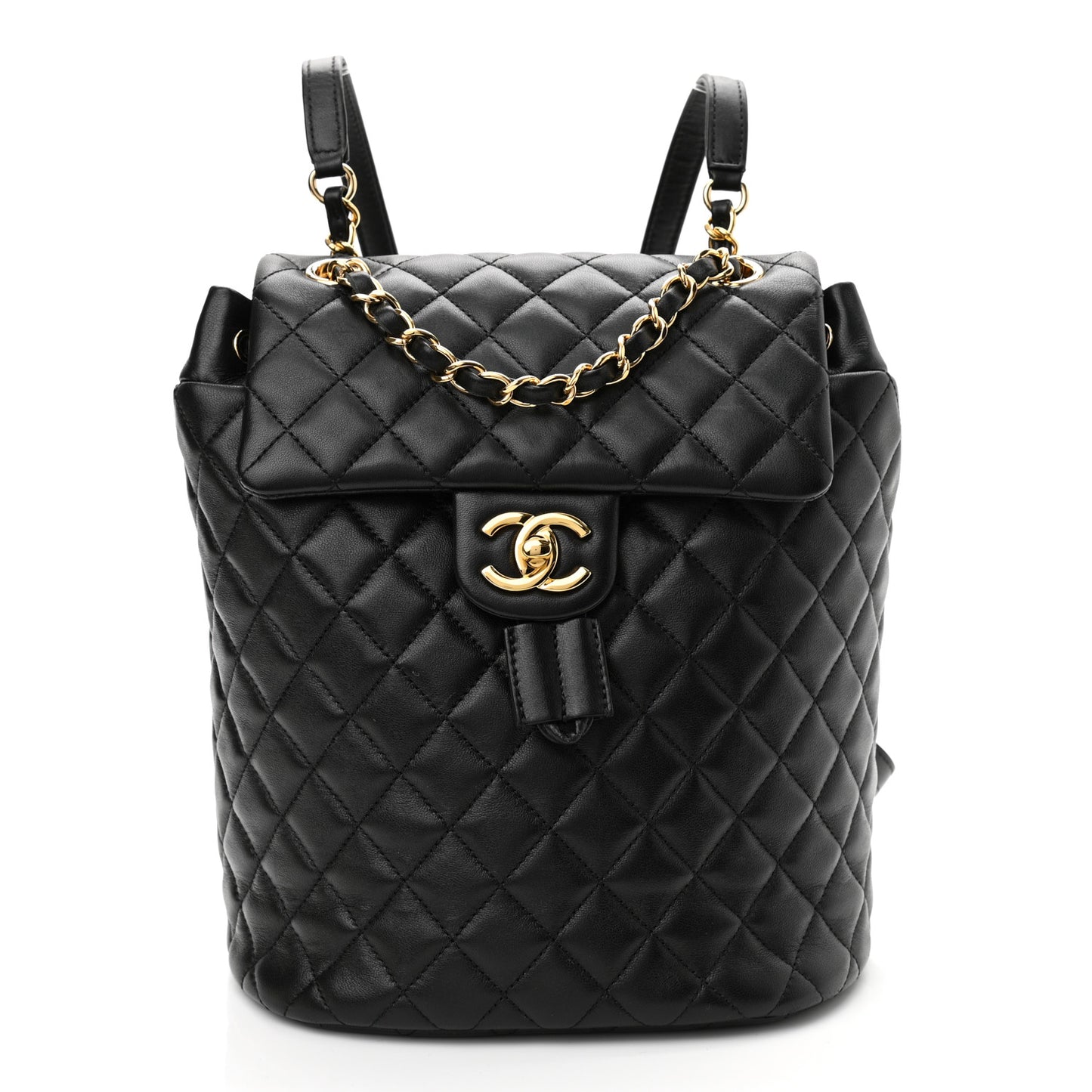 Lambskin Quilted Small Urban Spirit Backpack Black