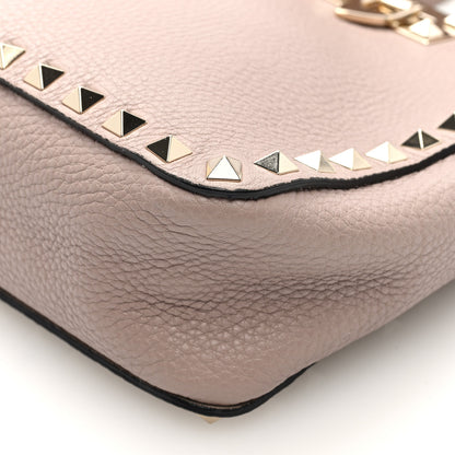 Valentino Garavani Pebbled Calfskin Mini Rockstud Flip-Lock Messenger Bag Poudre 9 of 9
