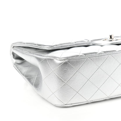 Chanel Metallic Lambskin Quilted Jumbo Single Flap Silver 9 of 10