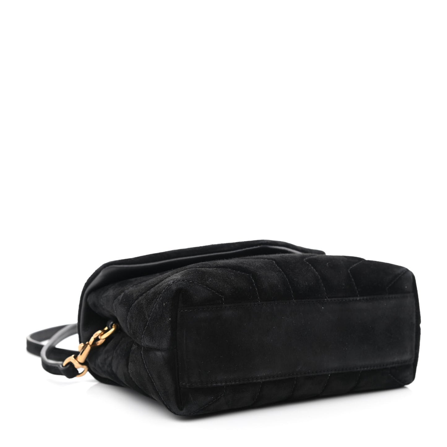 Suede Y Quilted Monogram Toy Loulou Crossbody Bag Black